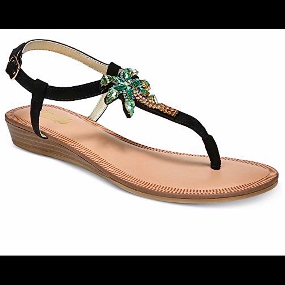 ☘️3/$25 SALE!☘️ Carlos Santana Palm Tree Sandals - Picture 1 of 7